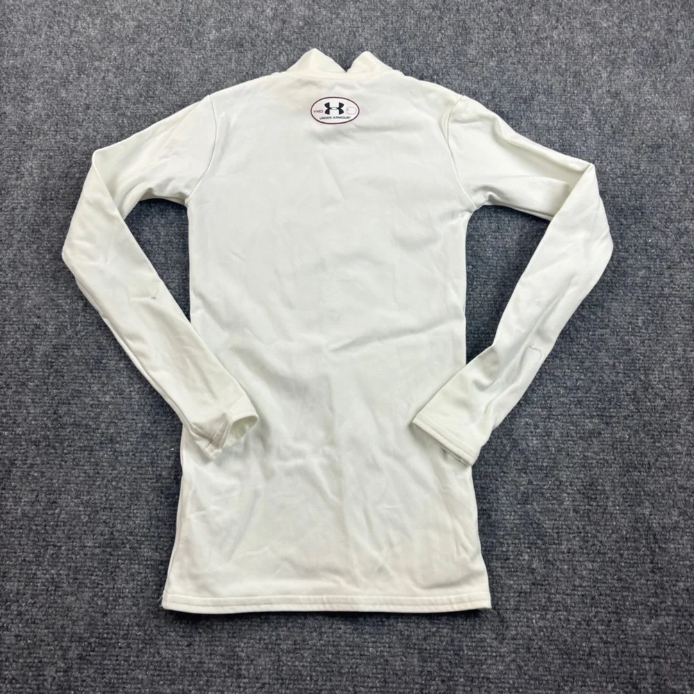UNDER ARMOUR Youth White Coldgear Long Sleeve Turtleneck Athletic shirt - Medium - Picture 2 of 8